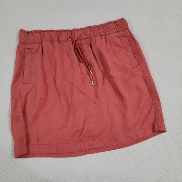 LOFT Rust-Coral Red Drawstring Skirt Size Large Casual Summer - Picture 10 of 10